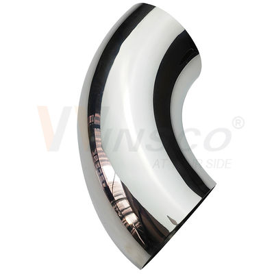 AISI 201 304 316 miroir satin 76,2 mm 3 pouces OD manche en acier inoxydable coude 1,2 mm-2,0 mm d'épaisseur