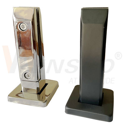 SUS 304 316 Ligne de cheveux Noir Matte Surface miroir en acier inoxydable Piscine en verre Spigot pour verre 12 mm 24 mm