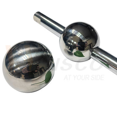 AISI 201 304 SS Armatures de décoration de poignée 51 mm 60 mm Diamètre boule creuse en acier inoxydable pour tuyau rond de 19 mm