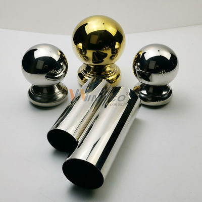 TP 201 304 Accessoires de balustrades en acier inoxydable Boules de garde-corps en or en miroir en acier inoxydable en acier inoxydable