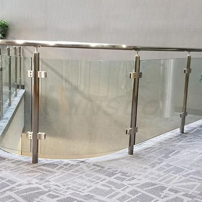 SS 304 316 Satin Mirror Flat Round Bottom Handrail Fittings 45mmx45mmx25mm Carré étui en verre en acier inoxydable