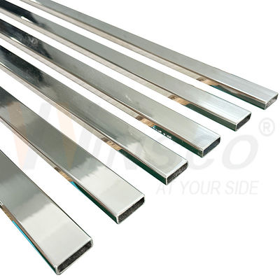 SUS 304 8K Surface miroir PVD Couleur tube rectangulaire en inox 30mmx10mm Taille 1,2mm 1,5mm épaisseur tuyau de salle de bain en acier inoxydable
