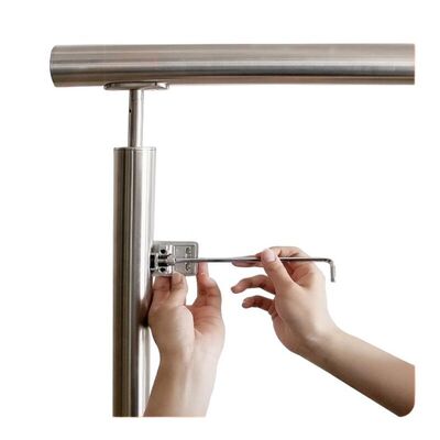 D Forme de pinceau d'escalier en acier inoxydable de qualité 304 316 pinceau de verre en acier inoxydable pour 38 mm 42 mm 48 mm 3