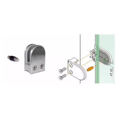 D Forme de pinceau d'escalier en acier inoxydable de qualité 304 316 pinceau de verre en acier inoxydable pour 38 mm 42 mm 48 mm 3