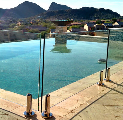 SUS 304 316 Ligne de cheveux Noir Matte Surface miroir en acier inoxydable Piscine en verre Spigot pour verre 12 mm 24 mm