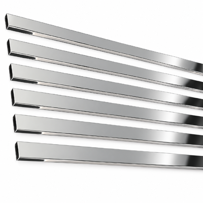 Tubes rectangulaires en acier inoxydable poli miroir 30x10mm SUS 304 316 201 8K pour meubles et décorations de salle de bain