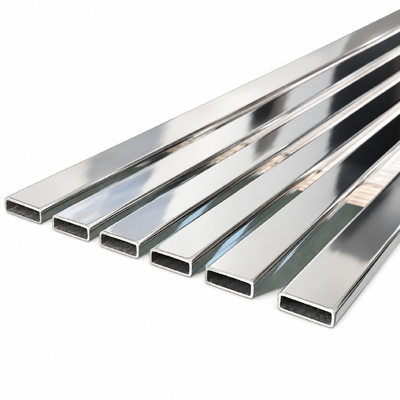 Tubes rectangulaires en acier inoxydable poli miroir 30x10mm SUS 304 316 201 8K pour meubles et décorations de salle de bain