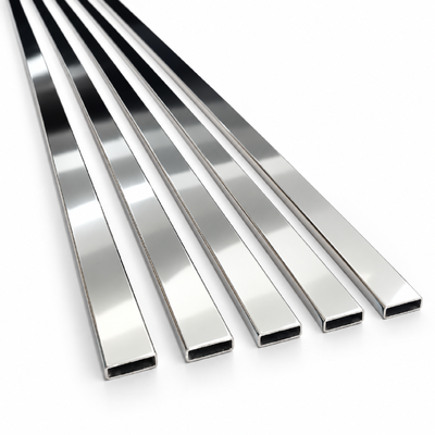 Tubes rectangulaires en acier inoxydable poli miroir 30x10mm SUS 304 316 201 8K pour meubles et décorations de salle de bain