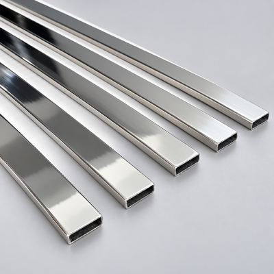 Tubes rectangulaires en acier inoxydable poli miroir 30x10mm SUS 304 316 201 8K pour meubles et décorations de salle de bain