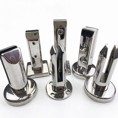 Pince à verre en acier inoxydable 304/316 avec finition miroir/satinée/dorée/noire pour clôture de piscine et garde-corps en verre - Tailles personnalisables