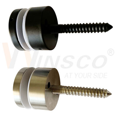 Ligne de cheveux Noir Satin M10 vis publicitaire AISI 304 316 acier inoxydable étanche épingle adaptateur en verre Adapté pour 8mm-12mm 24mm