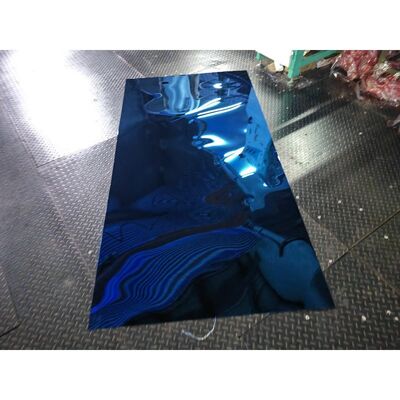 Tôle d'acier inoxydable AISI 316 316L couleur bleu saphir avec finition miroir, dimensions 1220 mm x 2440 mm, épaisseur personnalisable