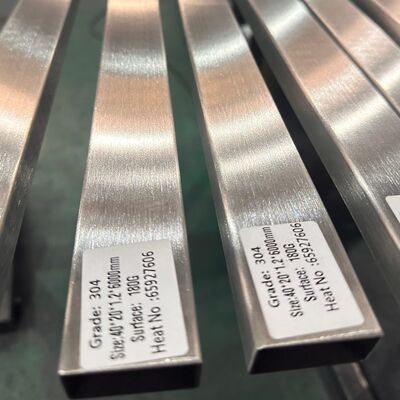 40×20×1.2mm 304 Stainless Steel Rectangular Tube – 180G Brushed Finish