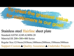 TP 201 304 316 430 feuille extérieure décorative d'acier inoxydable du délié No.4 d'AFP