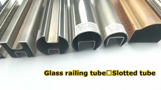 Tube rainuré en acier inoxydable | Tuyau à fente de forme spéciale personnalisé pour rampe d'escalier garde-corps en verre