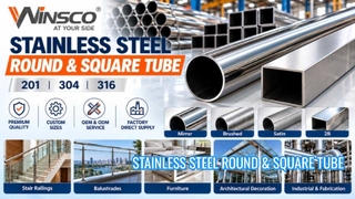 201 304 316 Tube rond et carré en acier inoxydable | Usine VVINSCO