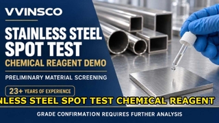 Test ponctuel chimique sur acier inoxydable | Démonstration de criblage de matériaux | VVINSCO