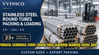 201 304 316 Tubes ronds en acier inoxydable | Exportation Emballage et chargement | VVINSCO